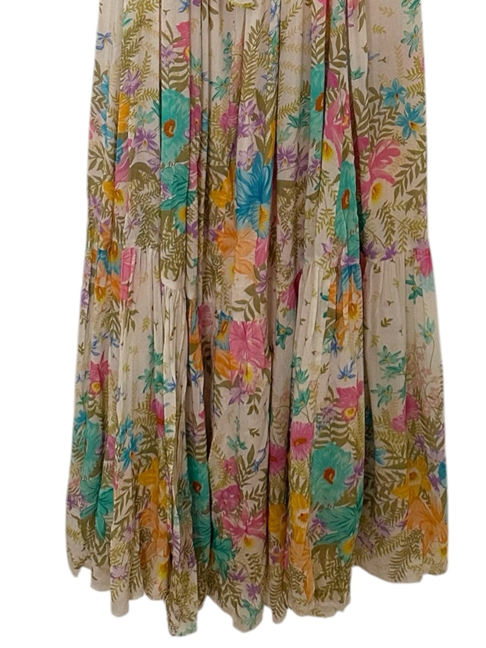 New SPELL Lei Lei Frill Gown - Cream Floral sz XL - Picture 11 of 15